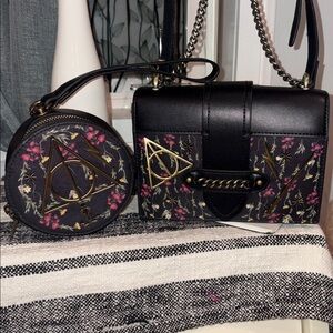 Harry Potter Floral Black Women's Bag Set